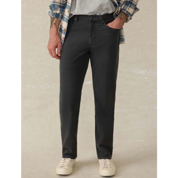 Faherty Men's Stretch Terry 5-Pocket Pant Onyx Black, 34x28 - Picture 1 of 13